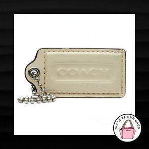 2.5" COACH WHITE PATENT LEATHER KEY FOB KEYCHAIN